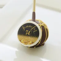 50th birthday party black gold monogram name cake pops