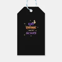 Eat Drink And Be Scary Halloween Funny Design Gift Tags