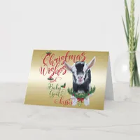 GOAT | Christmas Wishes Baby Goat Kisses Nigerian Holiday Card