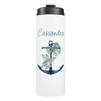 Anchor and Tropical Plants Sea Life Personalized Thermal Tumbler