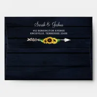 barn wood floral sunflowers rustic country chic envelope