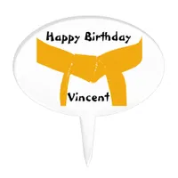Martial Arts Orange Belt Birthday Party Cake Topper