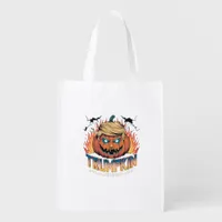 Trumpkin Classic – Spooky Pumpkin Design Grocery Bag