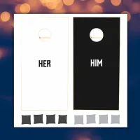 Monogrammed Minimal Him and Her | Cornhole Set