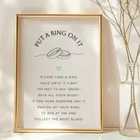 Put a Ring On It Game | Minimal Bridal Shower Sign