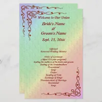 Floral Pattern Rainbow Autumn Wedding Program