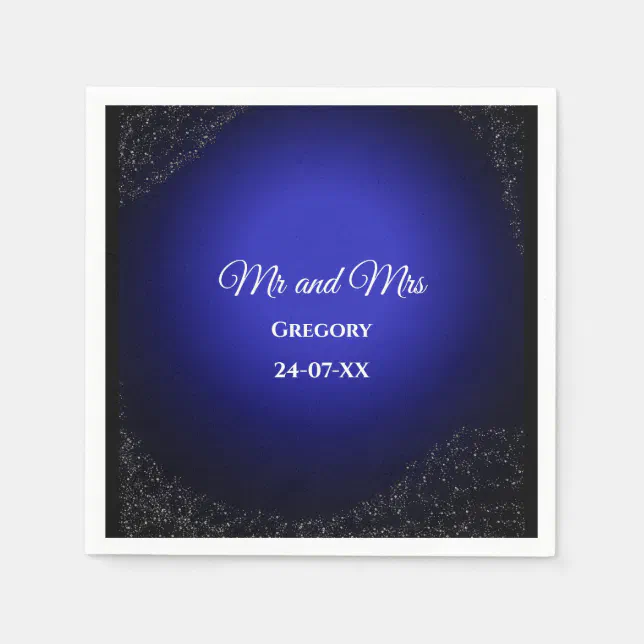 Celestial wedding Full Moon & Stars Midnight blue  Napkins