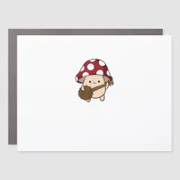 Cottagecore Aesthetic Cute Mushroom Playing Banjo  Car Magnet