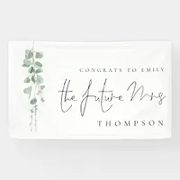 Eucalyptus Congrats Future Mrs Name Bridal Shower Banner