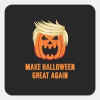 Make Halloween Great Again Funny Trumpkin – Basic  Square Sticker