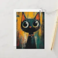 A Cute Adorable Black Cat Postcard