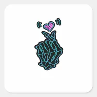 Beautiful Skeleton Hands With A Heart Signal For H Square Sticker