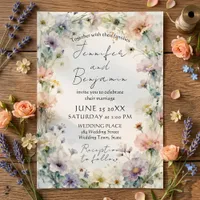 Pastel Watercolor Wildflower Botanical Wedding Invitation