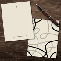 Bold Modern Abstract Monogram & Name Stationery Note Card