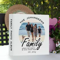 Modern Keepsake Family Photo Album and Script Name 3 Ring Binder