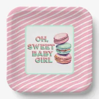 Oh Sweet Baby Girl Macaron Themed Baby Shower Paper Plates