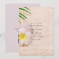 Summer Beach  QR Code RSVP Wedding Invitation