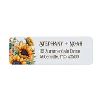 Sunflower Light Blue Return Address Label