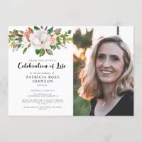 Rose Funeral Celebration of Life Photo Invitation