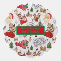 Merry Christmas Nan & Grandad Monogram | Ornament Card