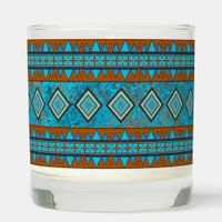 Southwest Mountain Peaks Turquoise Geometric Scent Scented Candle