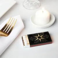 Monogram Art Deco Star Black and Gold Matchboxes