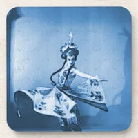Blue Dancer Digital Art Beverage Coaster
