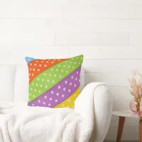 Pastel Colors Polka Dot Ribbon Pattern Throw Pillow