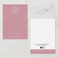 Pink Add Your Logo Necklace Earrings Display Card