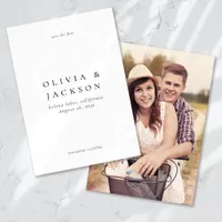 Simple Typography Photo Wedding Save The Date