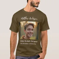Birthday photo man myth legend name fun brown T-Shirt