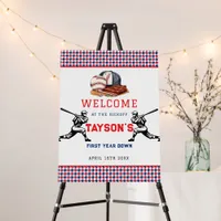 First Year Down Baseball 1st Birthday Party  Foam Board