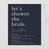 Budget Navy Modern Bridal Shower Invitation