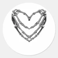Skeleton Hands Heart Sign Retro Halloween Costume  Classic Round Sticker