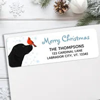 Merry Christmas Cute Dog Black Labrador Label