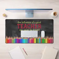 Teacher Quote Chalkboard Pencils Appreciation Desk Mat