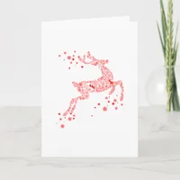 Red Reindeer Christmas Holiday Card