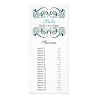 chic aqua , black and white Services rack card