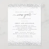 PAPER | Glam Silver Glitter New Years Eve Invite