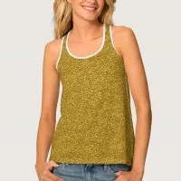 Metallic Gold Glitter Tex PAO Racerback Tank Top