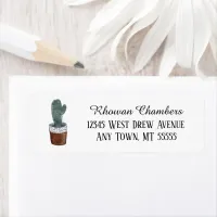 Cactus In A Pot Return Address Label