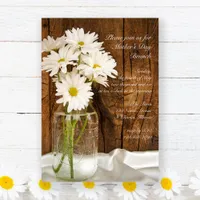 Mason Jar and Daisies Country Mother's Day Brunch Invitation