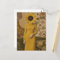 Sunflower Lady Postcard