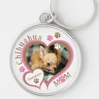 Chihuahua Mom Personalized Name and Photo Keychain