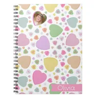 Candy Hearts Photo Valentine Notebook