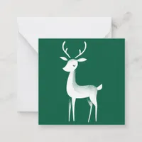 Green and white Reindeer Mini Christmas Card