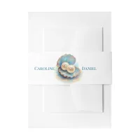 Beach Wedding Pearls Shell Elegant Ocean Theme  Invitation Belly Band