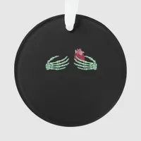 Halloween Skeleton Hands With Heart Classic Ornament
