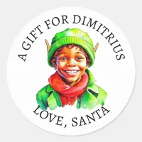 Merry Christmas | Vintage Little Elf To and From  Classic Round Sticker