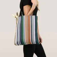 Striped Grocery Shopping Tote Bag